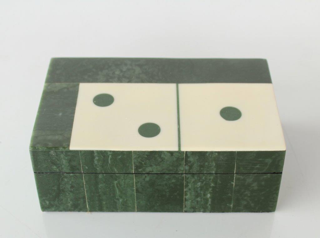 Green & White Dominoes Box